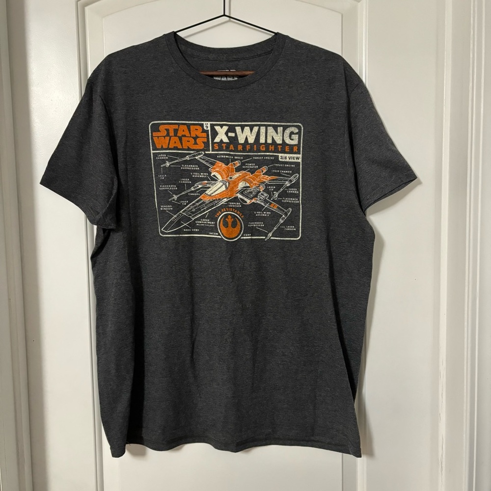 Star Wars Gray X-Wing Fighter Short Sleeve Tee